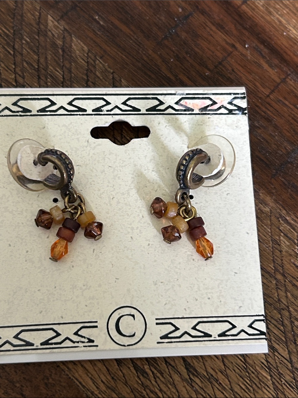 Vintage-Inspired Amber Bead Dangle Earrings